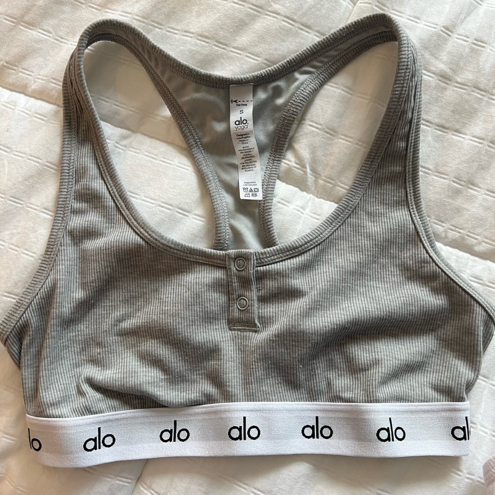 Alo yoga racer back Henley sports bra